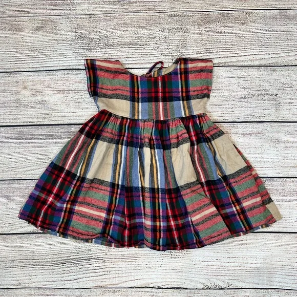 holiday flannel dress Lanz of Salzburg Classic 50' Open Neck Gown - White Plaid main image 0